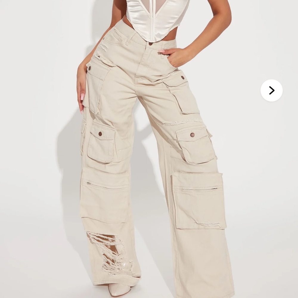 Women's Beige Cargo Pants